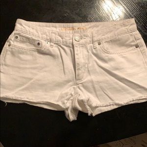 White jean shorts